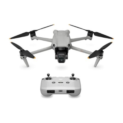 Dron DJI Air 3, 4K UHD kamera, 3-osni gimbal, čas letenja do 46 minut, upravljanje z daljinskim upravljalnikom, siv