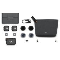 Mikrofon DJI Mic Mini (2 TX + 1 RX + polnilni etui), brezžični, črn