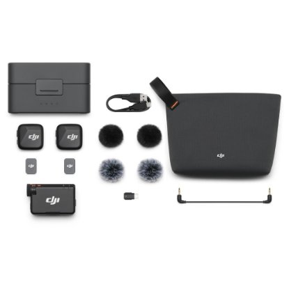 Mikrofon DJI Mic Mini (2 TX + 1 RX + polnilni etui), brezžični, črn
