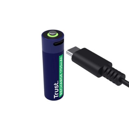 Baterije TRUST AA, polnilne, 1700 mAh, USB-C, 2 kosa
