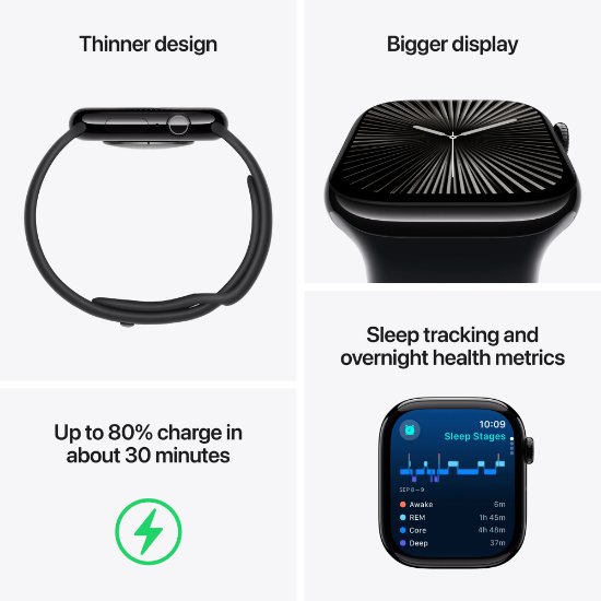 Pametna ura APPLE Watch S10 GPS, 42mm Silver Alu Case with Denim Sport Band - M/L