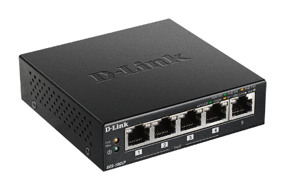 reklopnik D-LINK DGS-1005P/E, gigabitni preklopnik, 5 x 10/100/1000 Mbps, PoE, črn