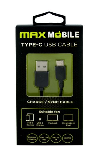 Kabel MAXMOBILE USB-C 2.0, 1m, črni