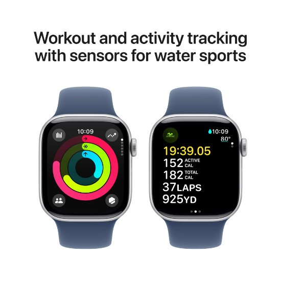 Pametna ura APPLE Watch S10 GPS, 42mm Silver Alu Case with Denim Sport Band - M/L