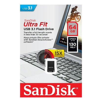USB ključek 3.1 FLASH DRIVE 64GB, SANDISK Ultra Fit SDCZ430-064G-G46, črni