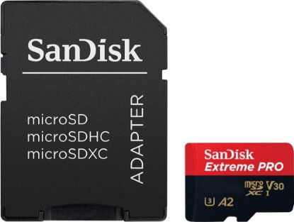 Pomnilniška kartica SANDISK, Micro SD Extreme Pro, 128GB, SDSQXCD-128G-GN6MA, class 10 + V30 UHS-I + SD Adapter