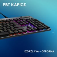 Tipkovnica LOGITECH Gaming G915 X Tactile, RGB, mehanička, US Layout, USB, črna