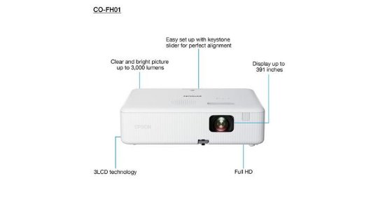 Projektor 3LCD, EPSON CO-FH01, 1920x1080, 3000 ANSI Lumena, 35000:1, beli