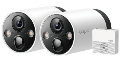 Mrežna nadzorna kamera TP-LINK Tapo C420S2, 2K, baterijska, zunanja, WiFi, senzor pokreta, noćno snemanje, 2 komada + hub