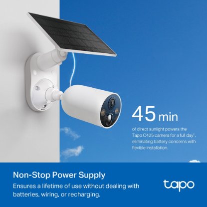 Mrežna nadzorna kamera TP-LINK C425 KIT, 2K, baterijska, solarni panel, zunanja, WiFi, pametna, noćno snemanje