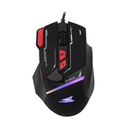 Miška BARACUDA BGM-041 Manta, RGB, optična, 12800dpi, črna