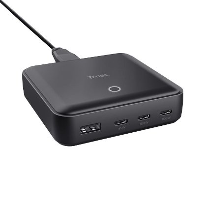 Polnilec za prenosni računalnik TRUST Maxo 4-Port, 100W, črni
