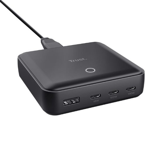 Polnilec za prenosni računalnik TRUST Maxo 4-Port, 100W, črni
