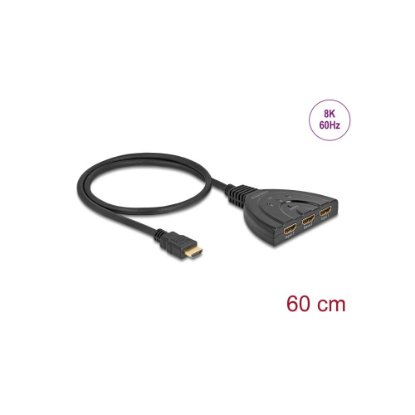 razdelnik HDMI DELOCK Switch, 3x HDMI In na 1x HDMI out, 8K 60Hz