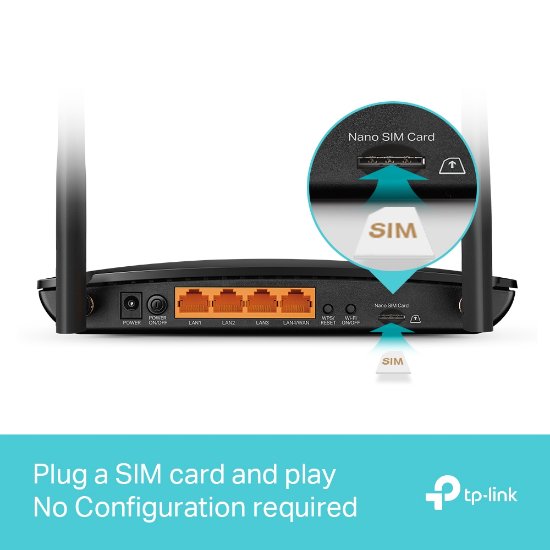 Usmerjevalnik TP-LINK Archer MR600 V2, 802.11a/b/g/n/ac, 4G+ SIM, dvopasovni gigabitni Archer MR600 usmerjevalnik, 3 x 10/100/1000 LAN + 1 x 10/100/1000 WAN + 1 x 4G SIM, 2 anteni, brezžični