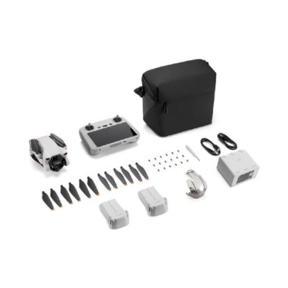 Dron DJI Mavic Mini 3 Fly More Combo, 4K kamera, 3-osni gimbal, čas letenja do 38 minut, upravljanje z daljinskim upravljalnikom, bel
