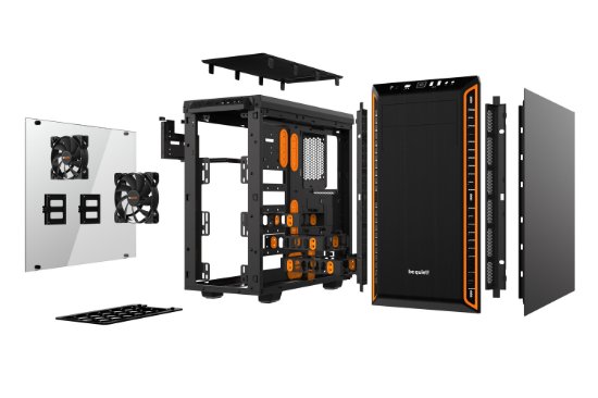 Ohišje BE QUIET Pure Base 600, ATX, s steklenim oknom, črno-oranžno, brez napajanja