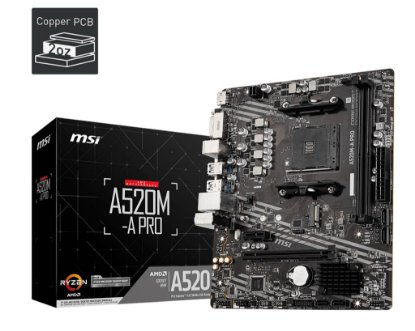 Matična plošća MSI A520M-A PRO, AMD A520, DDR4, mATX, s. AM4