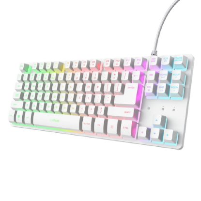 Tipkovnica TRUST GXT 833W Thado TKL Illuminated Keyboard, USB, bela