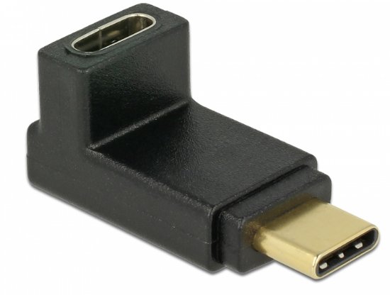 Adapter DELOCK, USB-C (M) na USB-C (Ž), pod zgornjim/donjim kutem 90°