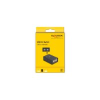 razdelnik DELOCK, USB-A switch, 4 uređaja na 2 PC-a, črni