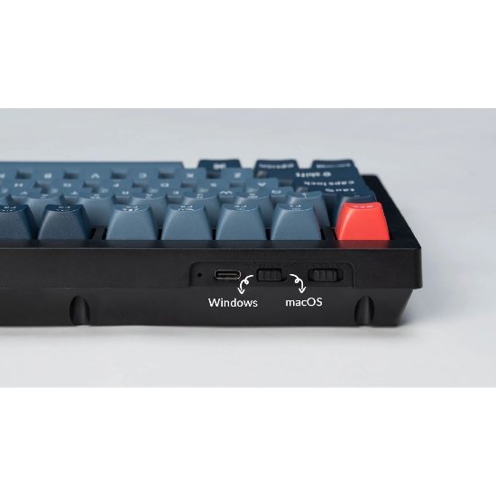 Tipkovnica KEYCHRON V1 Max, RGB, mehanička, Gateron Jupiter Red Switch, UK Layout, bežična, crna