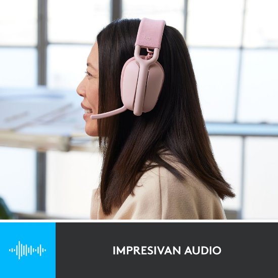 slušalke LOGITECH Zone Vibe 100, brezžične, BT, roze