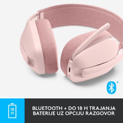 slušalke LOGITECH Zone Vibe 100, brezžične, BT, roze