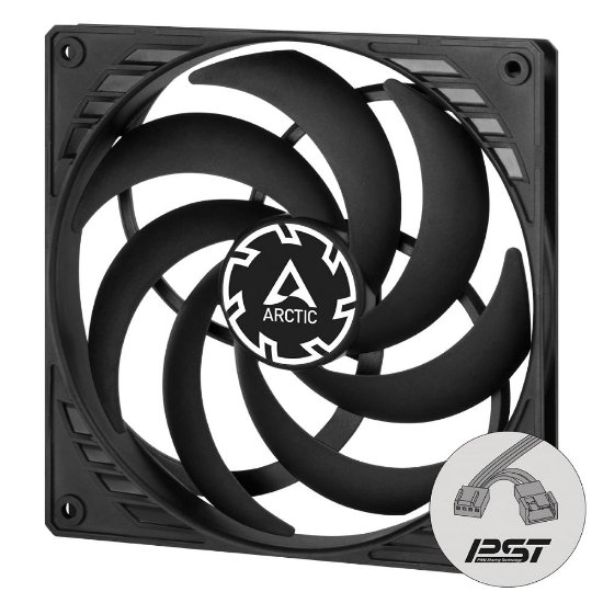 Ventilator ARCTIC P14 Slim PWM PST, 140mm, 1800 okr/min, črni