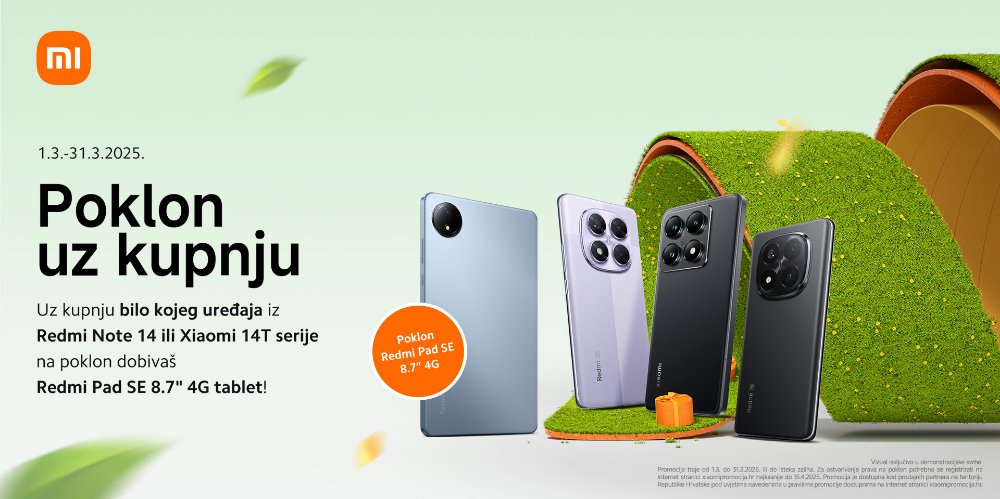 Prikažite detalje za Ugrabi poklon uz kupnju Redmi Note 14 i Xiaomi 14T!