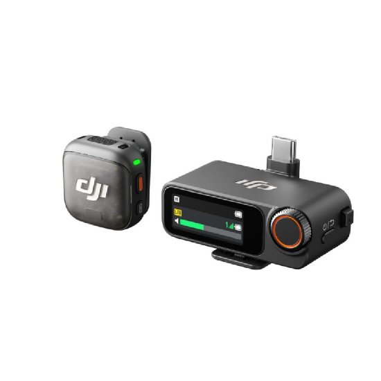 Slika DJI Mic 3 mikrofon (1 oddajnik + 1 sprejemnik), brezžični, črni