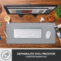 Podloga za miš, LOGITECH Desk Mat Studio, soft, siva