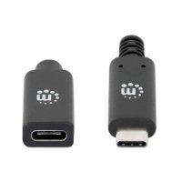 Kabel MANHATTAN, USB 3.2 Gen2, USB-C (M) na USB-C (Ž), 100W, 1.2 DP Alt Mode, produžni, 0.5m