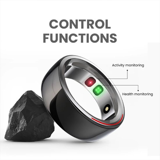 Pametni prsten HIFUTURE FutureRing L 65mm, praćenje aktivnosti, srebrno-crni