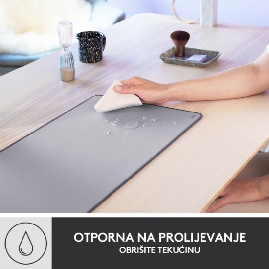 Podloga za miš, LOGITECH Desk Mat Studio, soft, siva