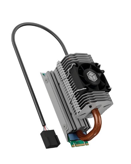 Hladnjak ICY BOX, heat pipe sink M.2 NVMe SSD, 30mm, srebrni