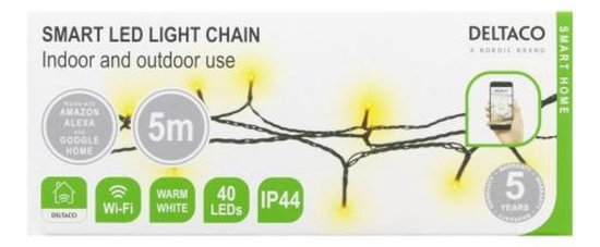 LED lanac DELTACO SH-LW5M, WW, 40 led, 5m, WiFi