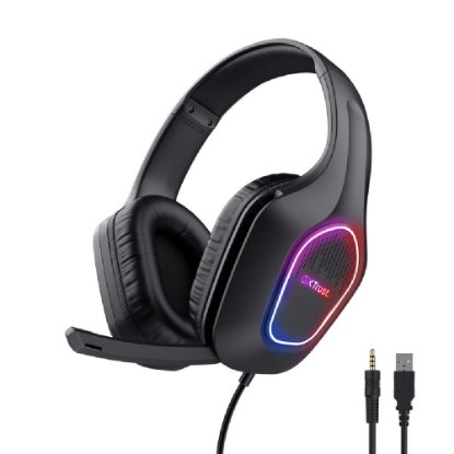 Slušalice TRUST GXT 416 Zirox, LED, USB i 3.5mm, crne