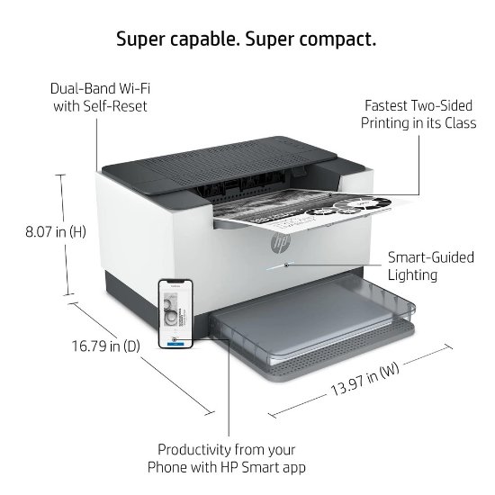 Printer HP LaserJet M209dw 6GW62F, 64MB, WiFi, LAN, USB, BT, bijeli
