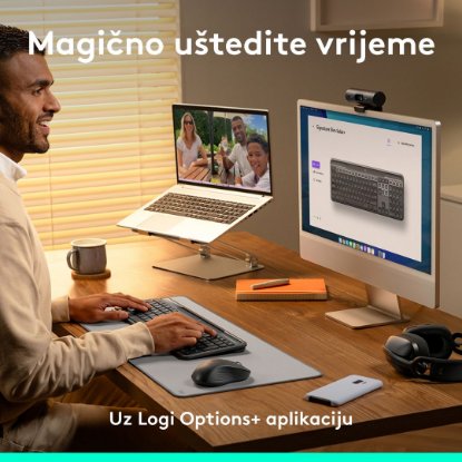 Tipkovnica LOGITECH Signature Slim Solar+, bežična, bluetooth, crna