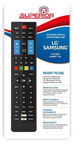 Univerzalni daljinski upravljač SUPERIOR za LG/SAMSUNG SMART TV