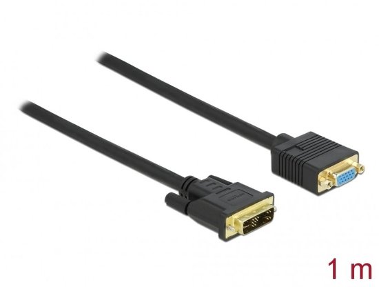 Kabel DELOCK, DVI 12+5 (M) na VGA (Ž), 1m