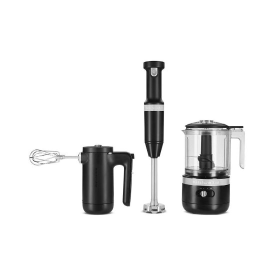 Set KITCHENAID Go Cordless, mikser, štapni mikser, sjeckalica, bežični, Matte Black
