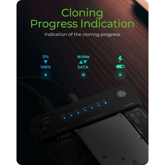 Docking station ICY BOX IB-2915MSCL-C31, USB-A, 2.5"/3.5" HDD, M.2 SATA, M.2 NVMe