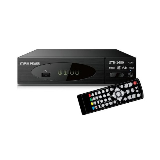 TV tuner MAXPOWER STB-1680, HD DVB-T2, MPEG2/MPEG4 H.265 1080p/i