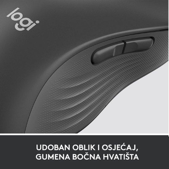 Miš LOGITECH M650 L, za ljevake, bežični, optički, 4000dpi, USB, BT, crni