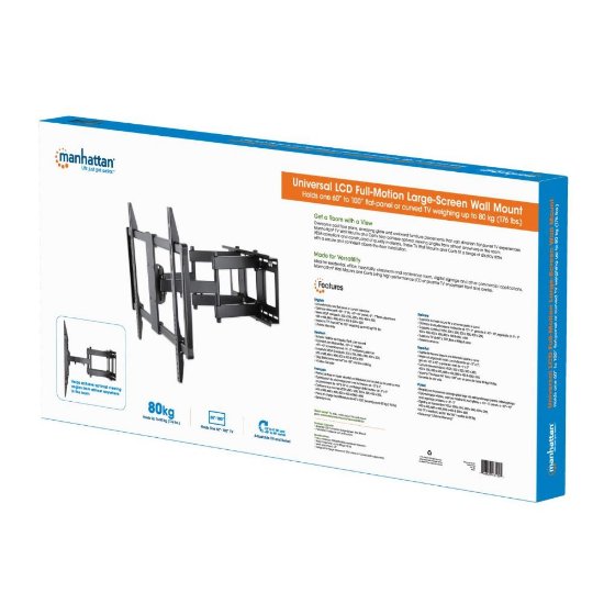 Nosač zidni za TV MANHATTAN 461221, 60" - 100", 80kg, zakretni
