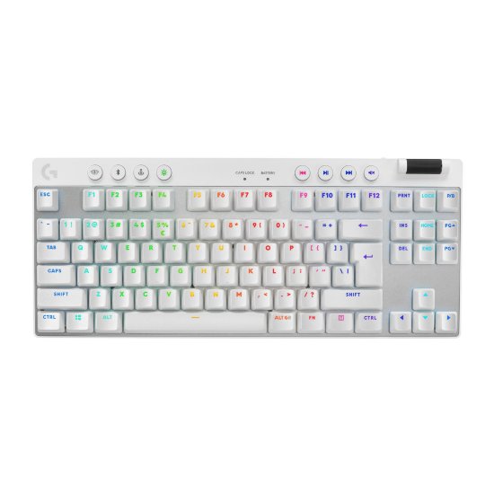 Tipkovnica LOGITECH G Pro X TKL LIGHTSPEED, mehanička, bežična, RGB, bijela