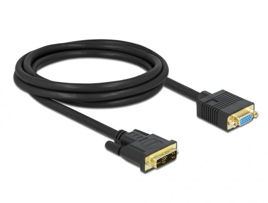 Kabel DELOCK, DVI 12+5 (M) na VGA (Ž), 2m