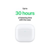 Slušalice APPLE Airpods 4, USB-C, kutijica za punjenje, in-ear, mikrofon, bijele